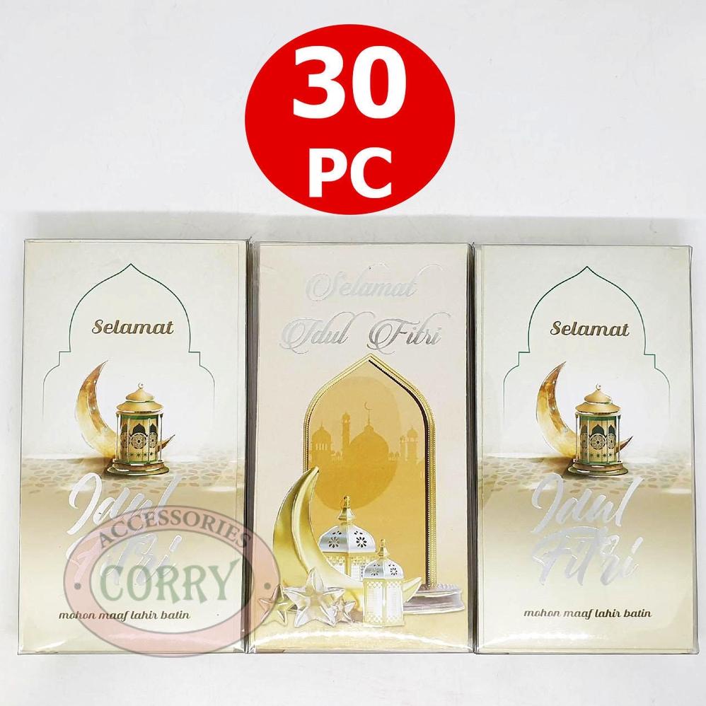 

ANGPAO LEBARAN ISI 30 MEWAH 16 CM IDUL FITRI AMPLOP UANG PUTIH KREM MERAH EMBOS MENGKILAP MEWAH .