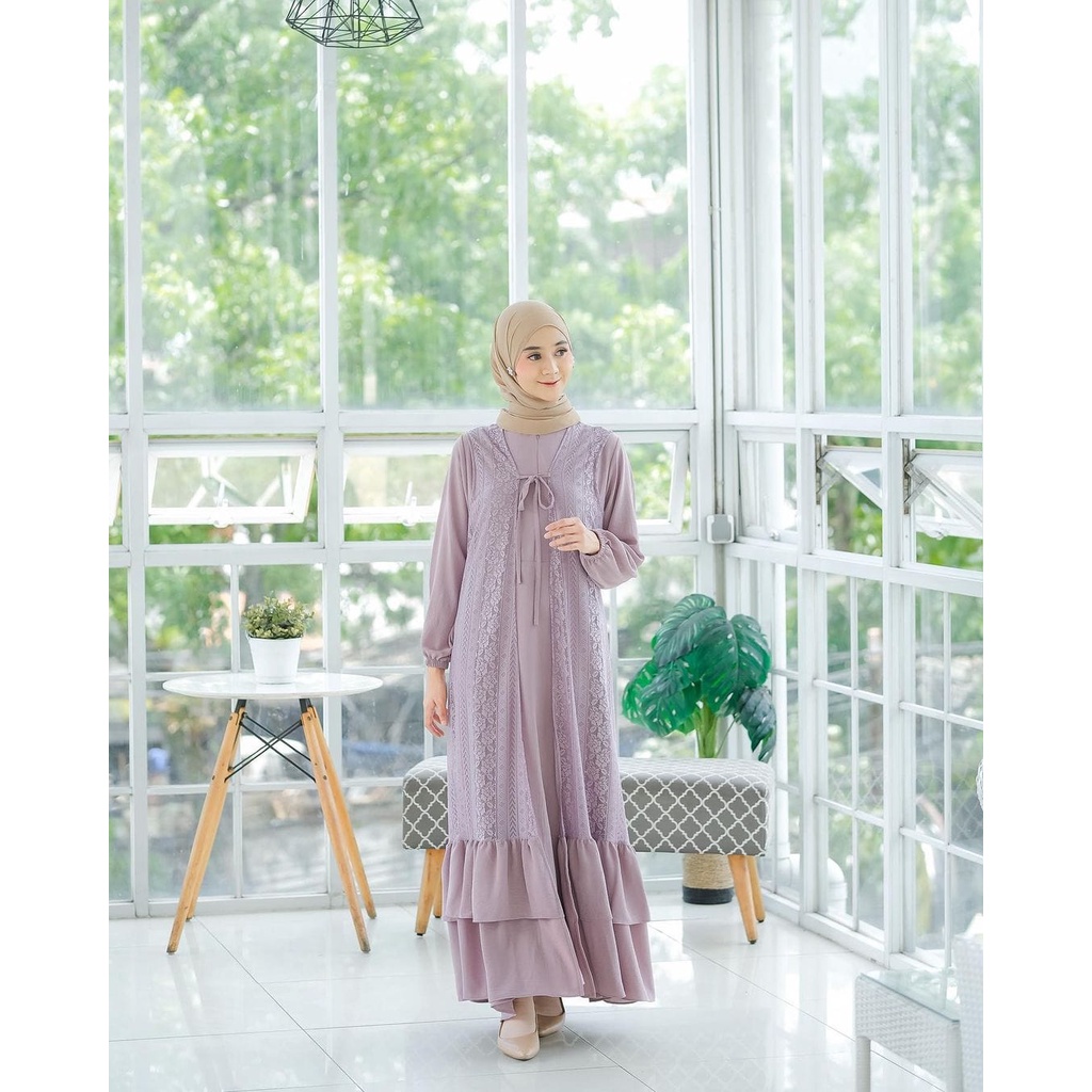 LIMITED - HELEVA DRESS OUTER BRUKAT DRESS WANITA AIRFLOW CRINKLE PREMIUM - EID SERIES