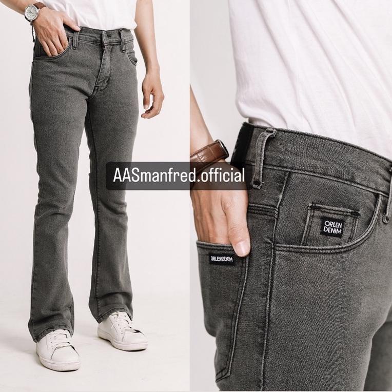 TERPERCAYA Orlen Denim Celana Panjang Jeans Cutbray Pria