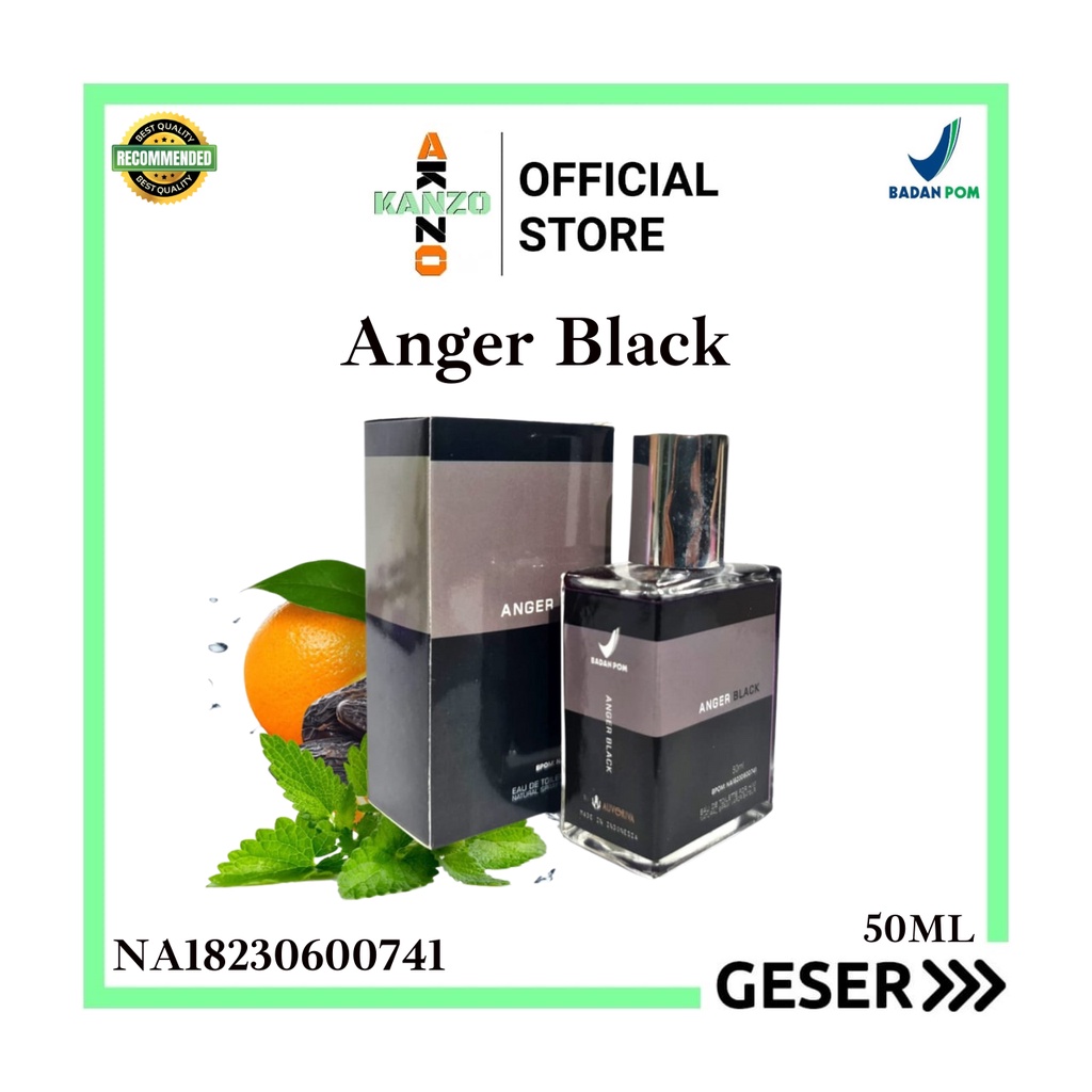 Kanzo - [BPOM] Parfum Anger Black 50ml Premium / Parfum Anger Black 50ml Best Seller / Parfum Pria Wangi Tahan Lama