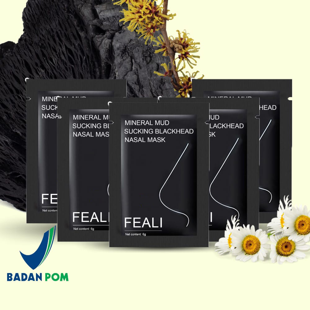 MASKER KOMEDO CAIR LANGSUNG PAKAI FEALI MINERAL MUD BLACKHEAD NASAL MASK ACTIVATED CARBON BLACKHEAD MASK