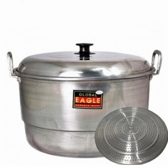 Panci Steamer Tebal Kecil Tutup Kaca 2 Tingkat Berkualitas Terbaik F4F4 Besar Termurah Set Kukus Est