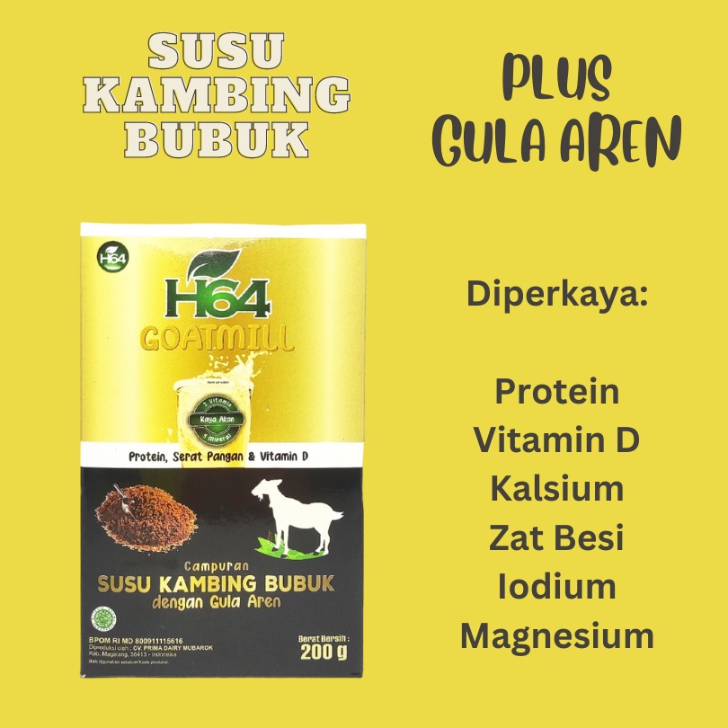 

Susu Kambing Etawa Bubuk Plus Gula Aren H64 Original ARFITGOAT I Susu Kambing Etawa Kualitas Premium I Susu Kambing H64 Asli BPOM HALAL