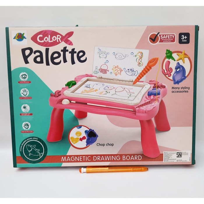 Mainan Anak Edukasi Color Palette Magnetic Drawing Board Ocean Drawing