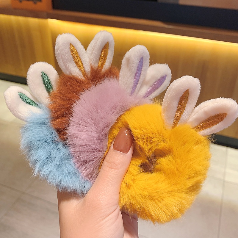 𝐂𝐢𝐭𝐚𝐝𝐞𝐚𝐥 - Ikat Rambut Scrunchie Bulu, Aksesoris Wanita Korea