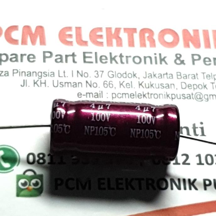 (2 pcs) Elco non polar 4.7uf 100v 4.7 mikro 100 volt 105' pcmelektr812 Murah