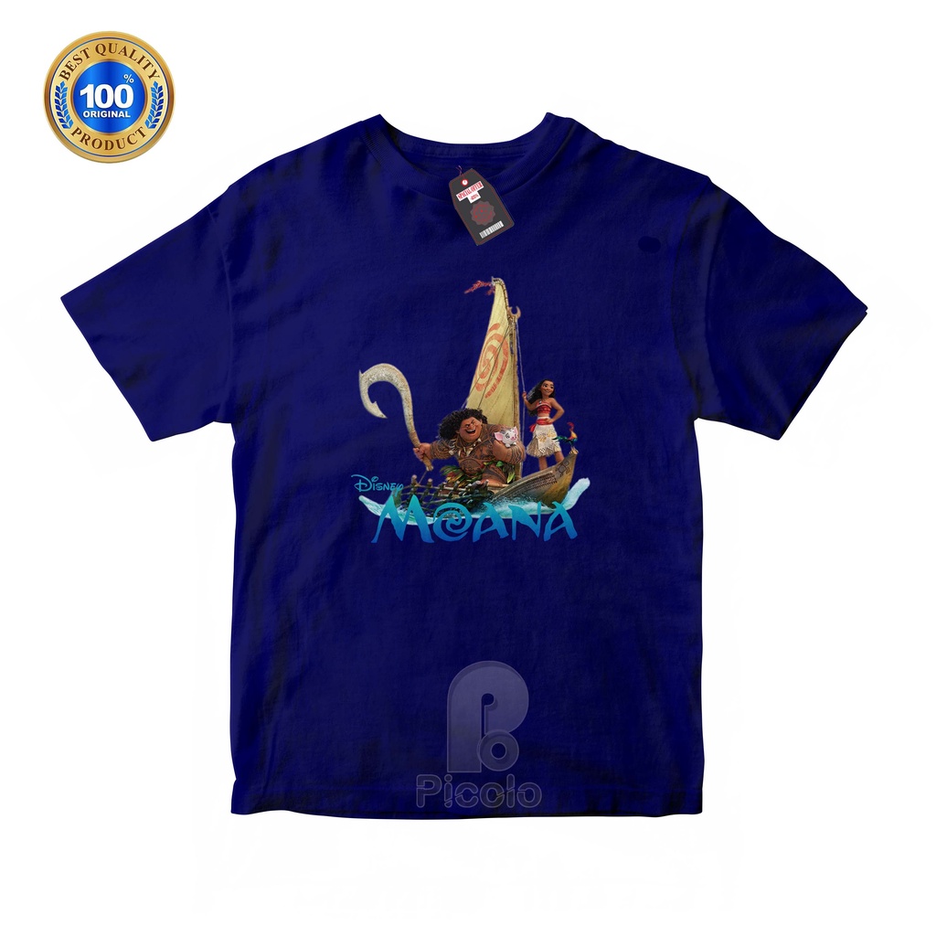 (FREE NAMA) BAJU KAOS ATASAN ANAK MOTIF KARAKTER DISNEY MOANA Bahan COTTUN