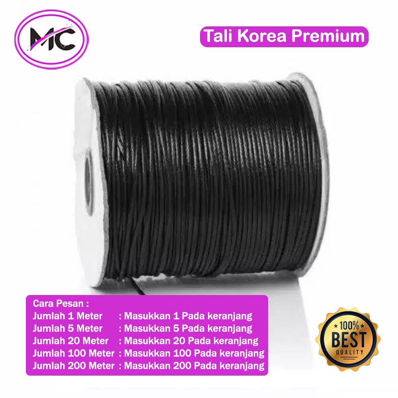 Tali Korea 1 mm 1,5 mm 2 mm 3 mm 5 mm Warna Tali Wax Waxed Glossy Bahan Membuat Gelang Kalung Kerajinan Tangan Anti Air