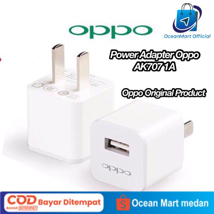 Adapter Kepala Charger Oppo AK717 AK707 2A 1A Original 100% Fast Charging OCEANMART Aksesoris HP OCEAN MART