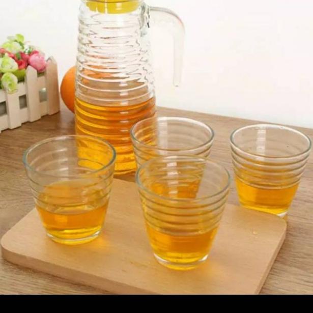 RECOMENDED Water jug set hc gelas Teko set kaca 5 in 1 hc gelas tebal