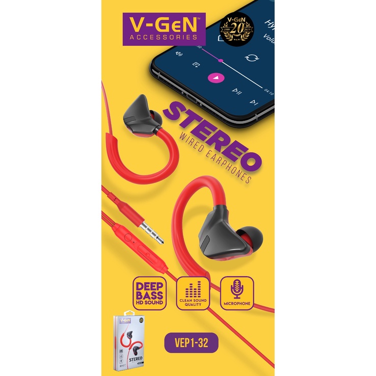 Earphone V-GeN VEP1-32 Stereo Wired Earphone Deep Bass