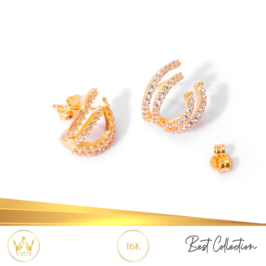 ANTING EMAS MAS 16K PERHIASAN AKSESORIS WANITA EMAS WAHYU REDJO AN16MA A52
