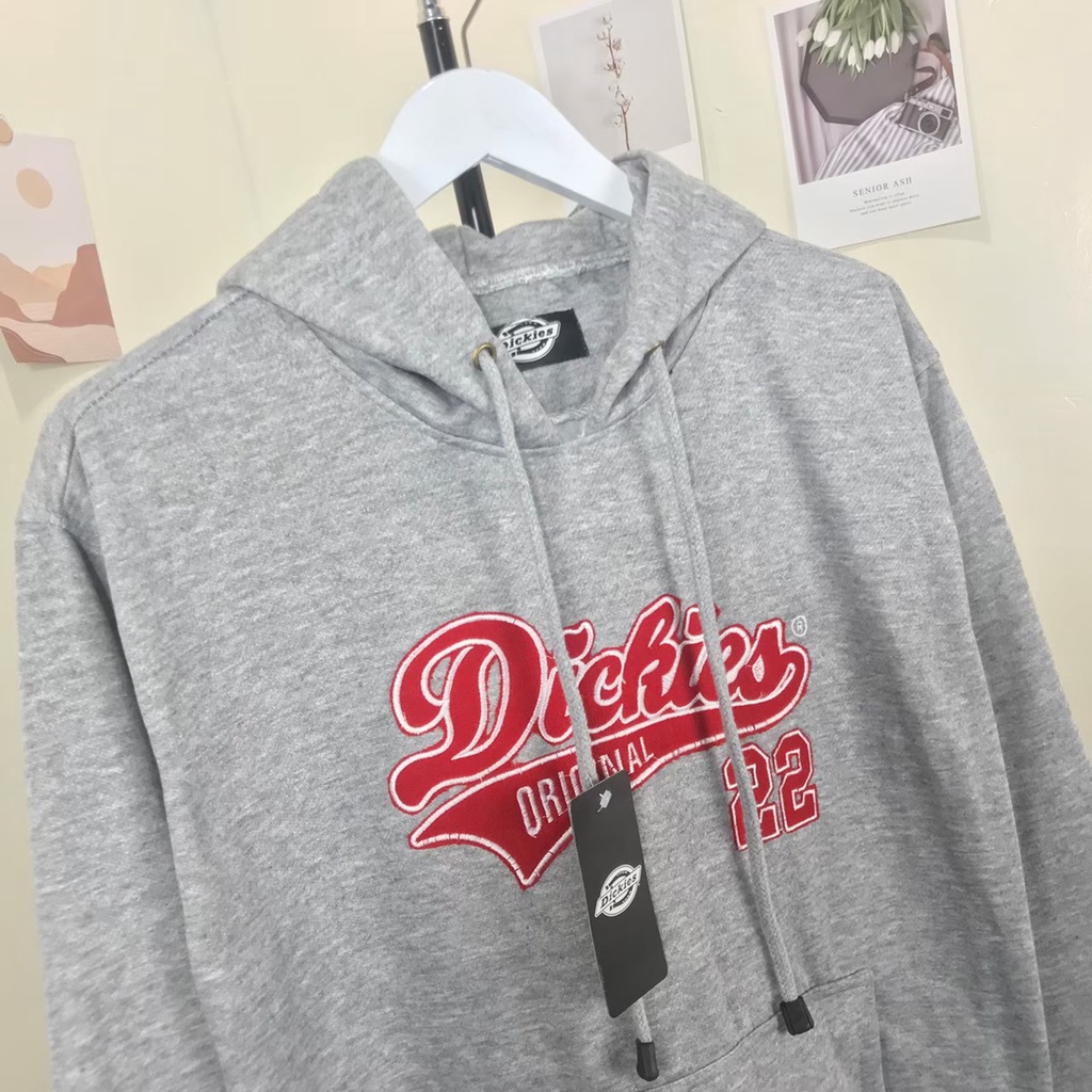 Jumper Hoodie DIckies 22 Greey Full Teks Bordir Premium Unisex Pria Wanita