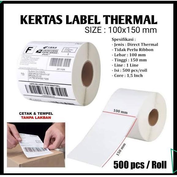 

ISI LBR - KERTAS STICKER LEBAL THERMAL LABEL BARCODE UK XMM ISI 500 LBR - KERTAS STICKER LEBAL THERMAL LABEL BARCODE UK 100X150MM BEST PRODUK