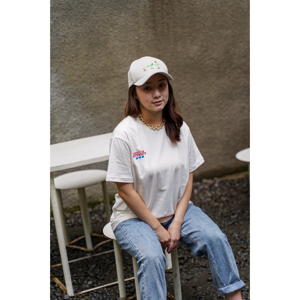 POH X HOOMAN - Sunflower Cap - Topi Baseball Broken White Unisex