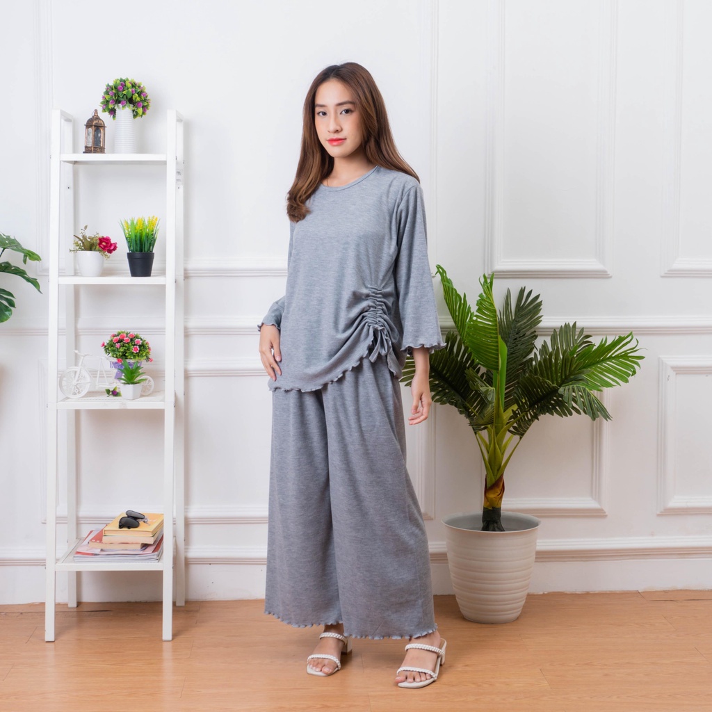 ZASKIYA - Namiya Set / Oneset Rib Knit Premium Wanita