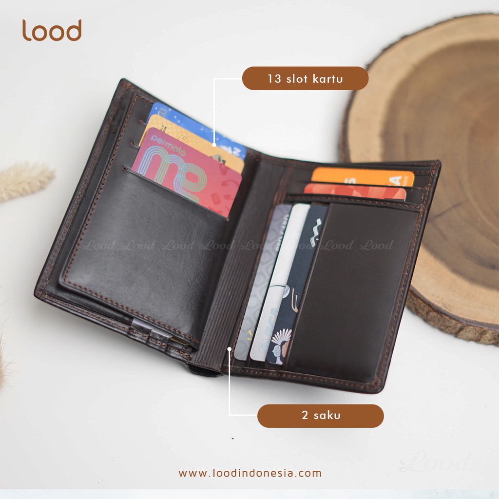 DOMPET PRIA KULIT ASLI ORIGINAL 100% POTRAIT WALLET - GRATIS UKIR NAMA