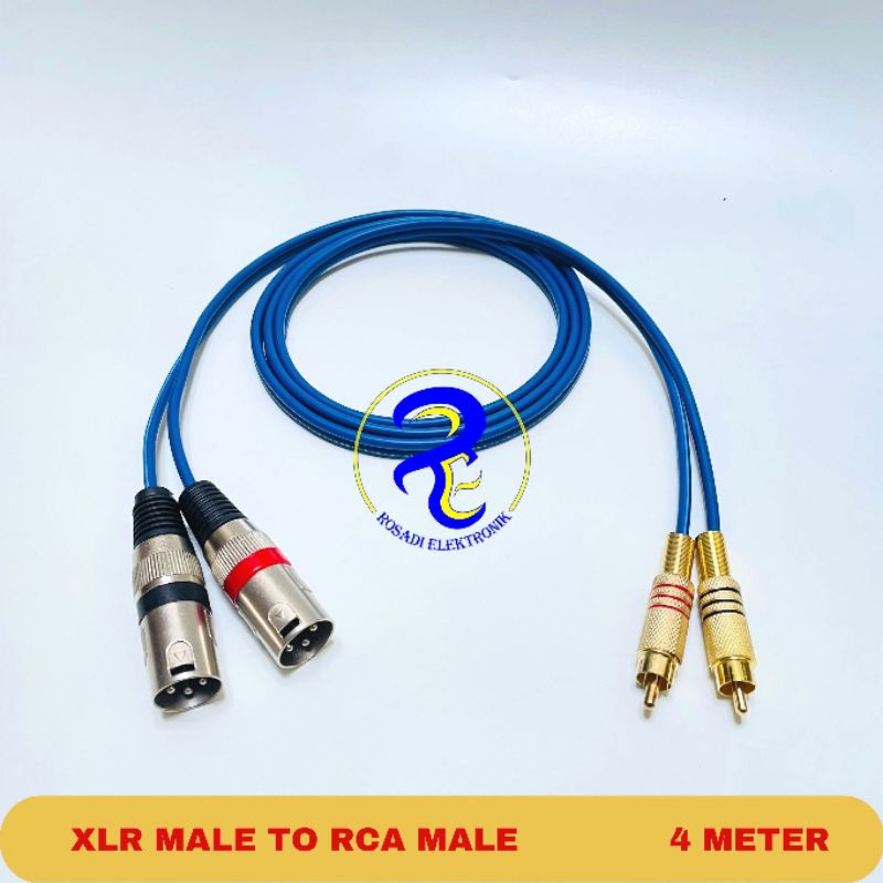 kabel rca male to xlr canon male 3pin kabel kabel audio mic 5meter - 4meter