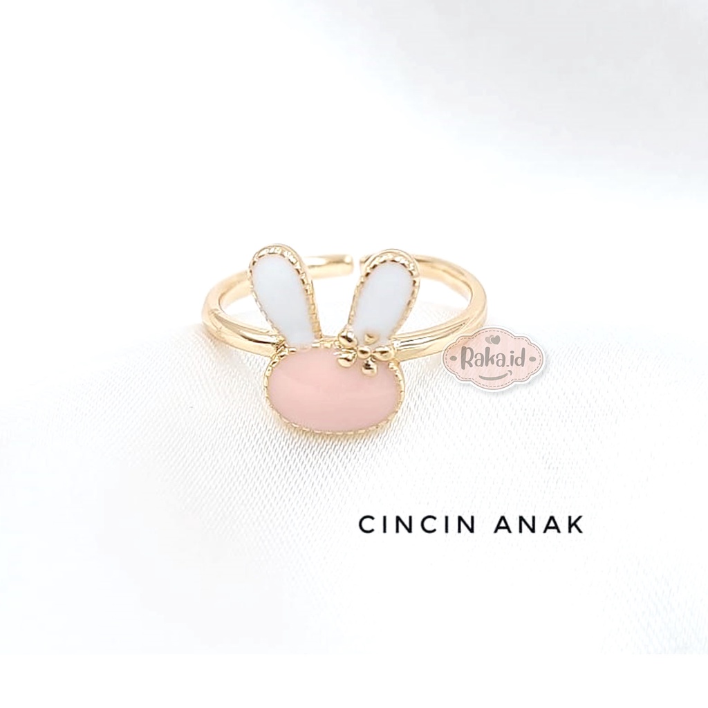 Cincin Anak Perempuan Cincin Anak Anti Karat Motif Rabbit Kelinci Bunga 1263