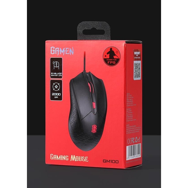 Mouse Gaming GM100 - GAMEN 3 Level DPI 8 Million Switch Original