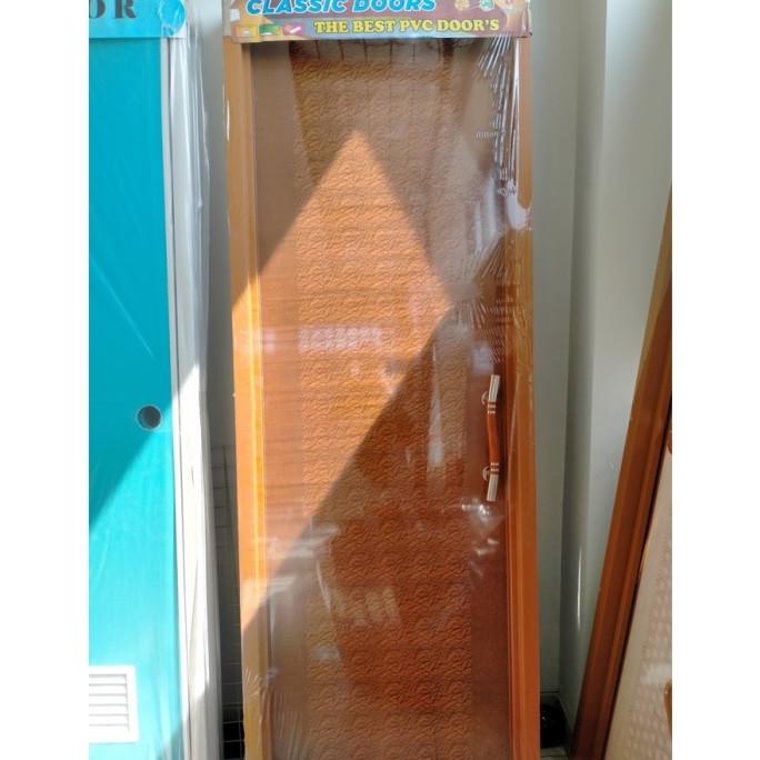 Pintu Kamar Mandi/Pintu Kamar Tidur Pvc Classic Minimalis-Coklat Emeraldmartt