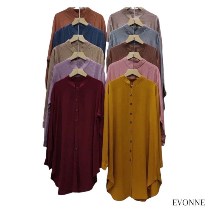 Promo Ramadhan - Molive Atasan Baju Wanita Enrica Tunik Rayon Jumbo E-157 - Coksu - Sedia baju tunik