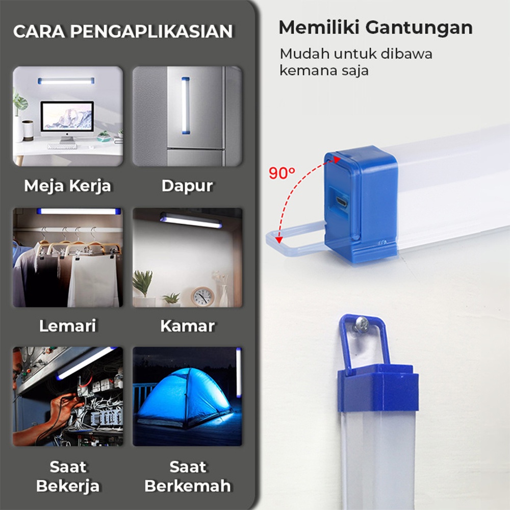 Lampu Emergency LED Lampu LED 40W 60W 80W Lampu Belajar Pengisian Usb Lampu Darurat Multifungsi Untuk