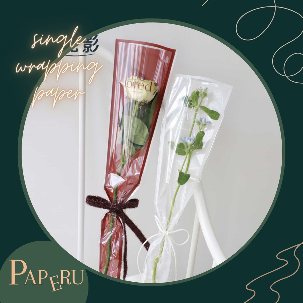 

[PAPERU] Single Rose Plastic Wrapping Mini Buket