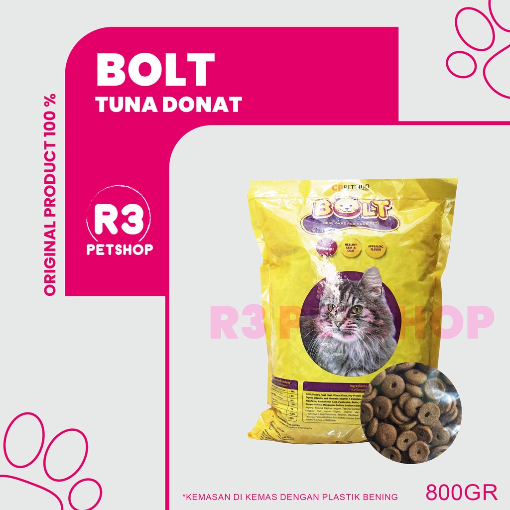 Makanan Kucing kering murah BOLT All varian 800gr