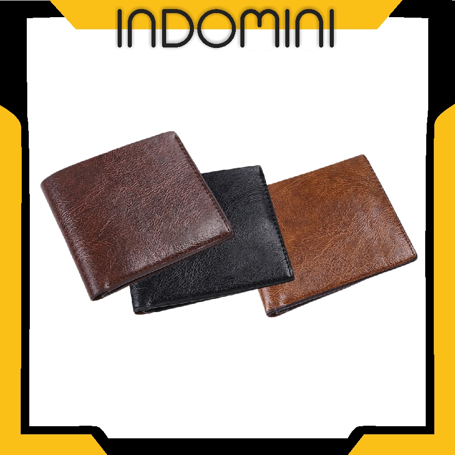 INDOMINI D010 Dompet Import Pria Wanita Pendek Murah Lipat Cowo Keren Kulit Wallet Card Murah