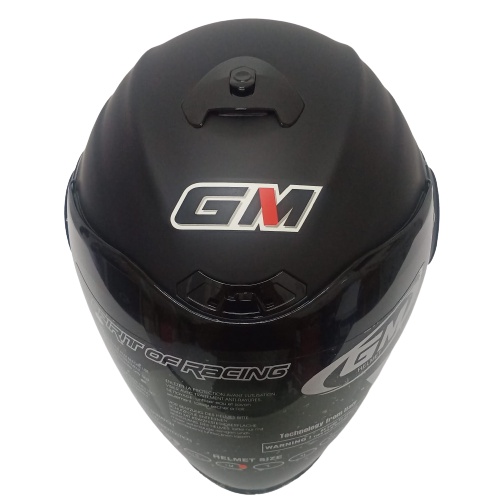 GM HELM EVOUQ SOLID BLACK DOFF GM SINGLE VISOR