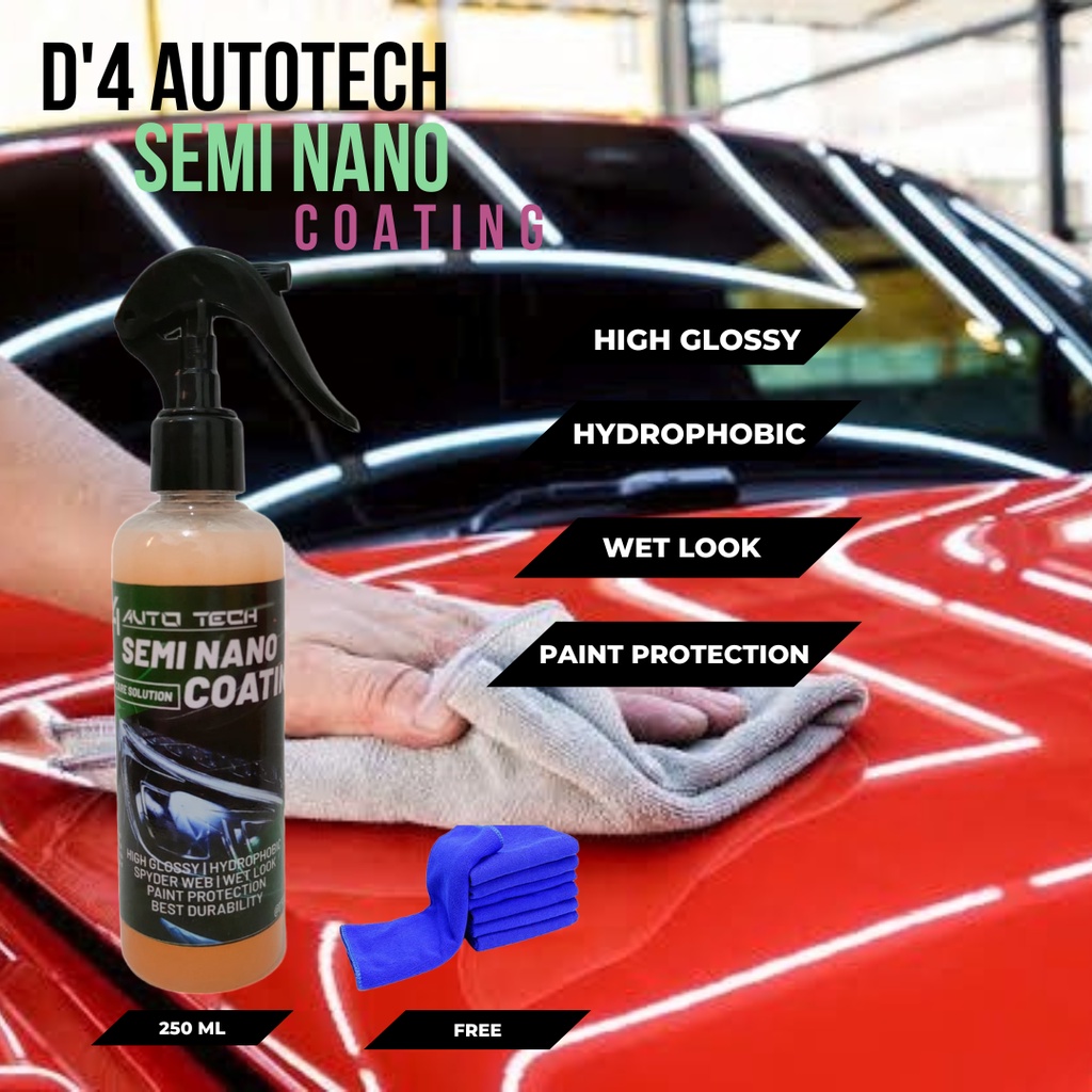 Semi Nano Coating Pengkilap Body Cat Mobil Motor Pelapis Bodi Kendaraan Hydrophobic Tahan Lama