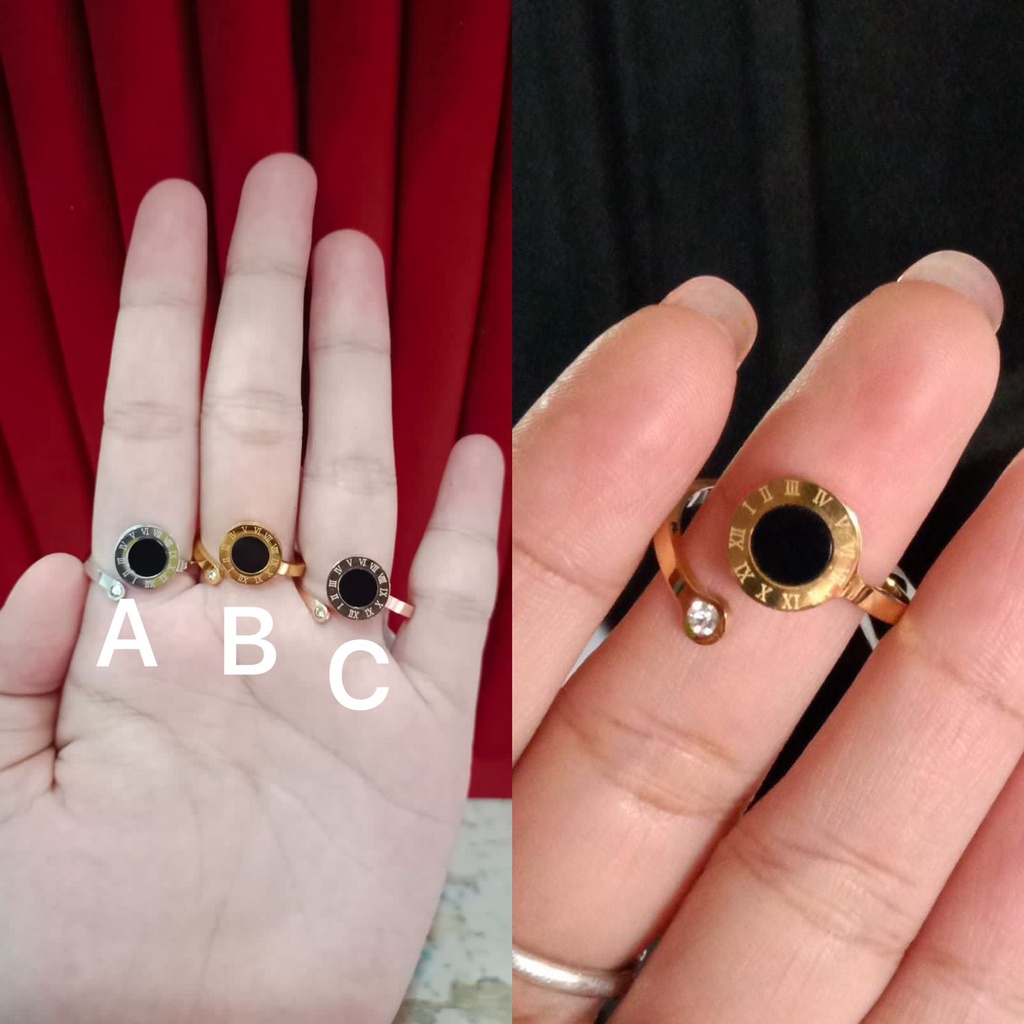 TITANIUM CINCIN BVL ANGKA ROMAWI CINCIN PERHIASAN WANITA CINCIN BVL ROMAWI ANGKA