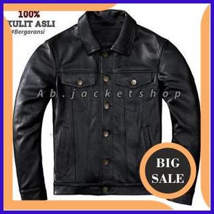 Jaket kulit asli pria model Levis kulit domba 1M4R23 perkakas