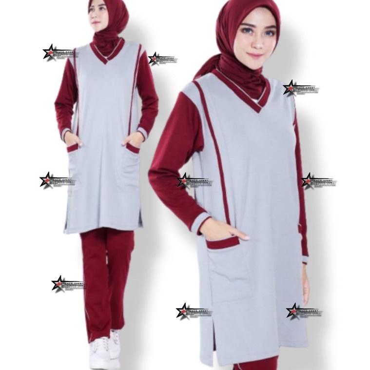TERBARU Setelan Baju Senam Muslimah // setelan baju olahraga senam muslimah