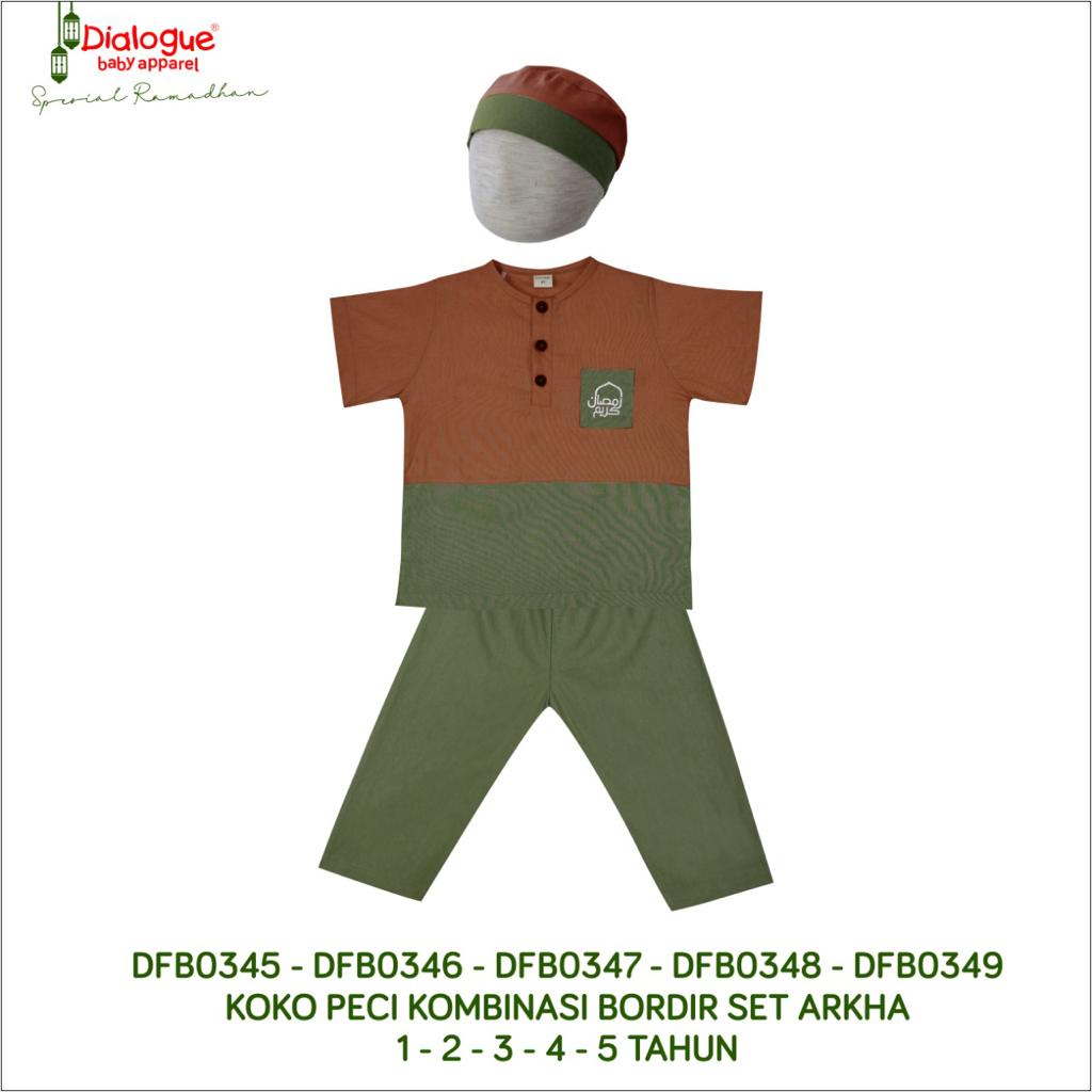 Dialogue Baju Koko Anak Peci Set Arkha - Baju Muslim Anak Set Peci Dan Celana - DFB0345 DFB0346 DFB0347 DFB0348 DFB0349