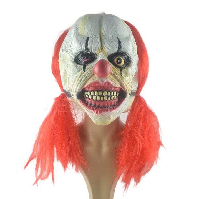 Tol-12 Topeng Latex Karet Full Head Kepala Badut Clown Halloweeen Mask