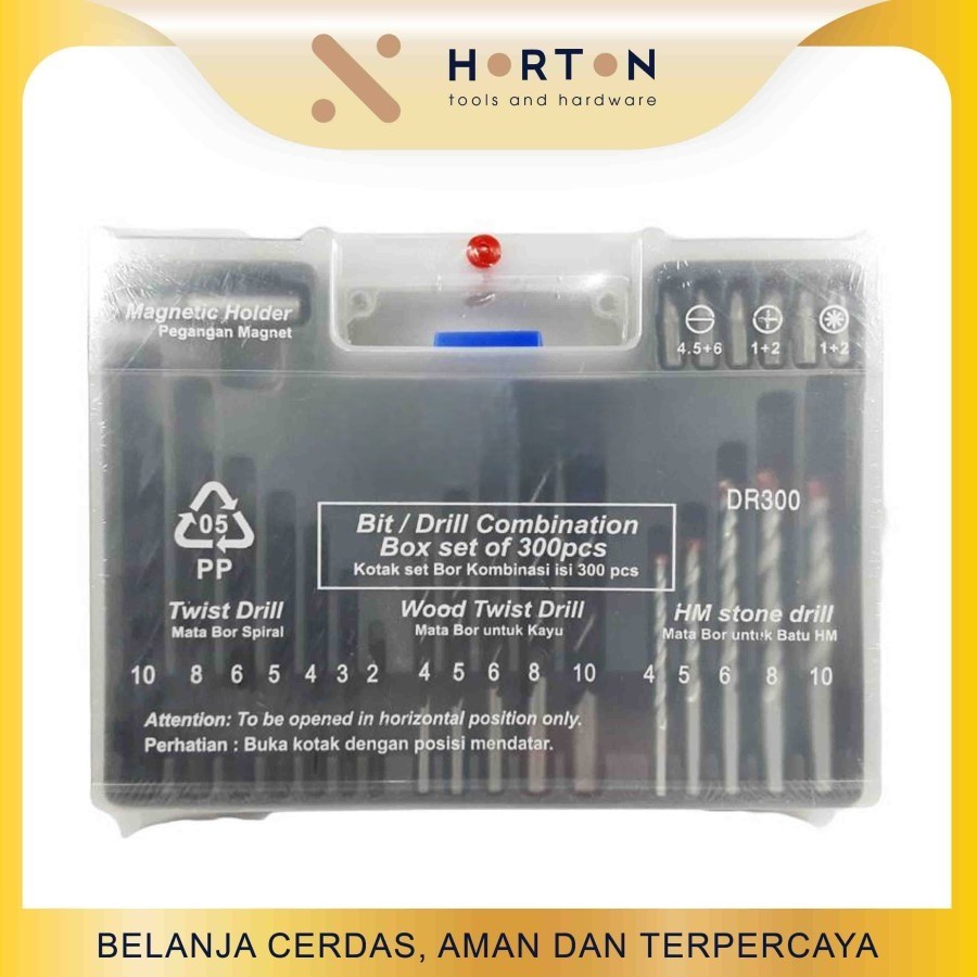 Mata Bor Set Box Komplit Kayu Besi Beton Obeng