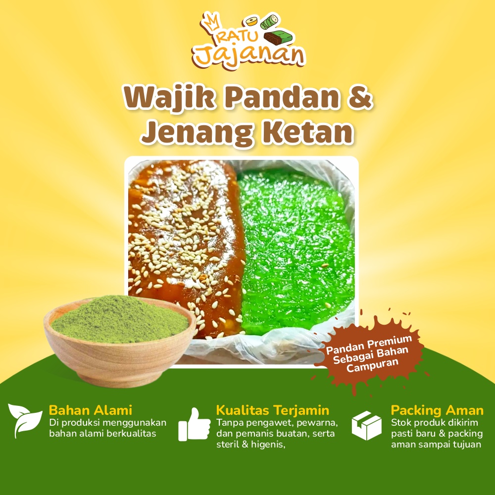 

Wajik Oleh-Oleh Wajik Pandan+Jenang Ketan Ratu Jajanan