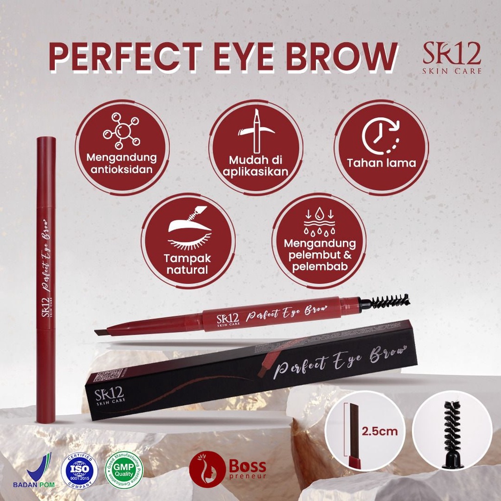 Pensil Alis SR12 EYEBROW Eye Brow Dark Brown Tahan Lama Antioksidan Mudah Diaplikasikan