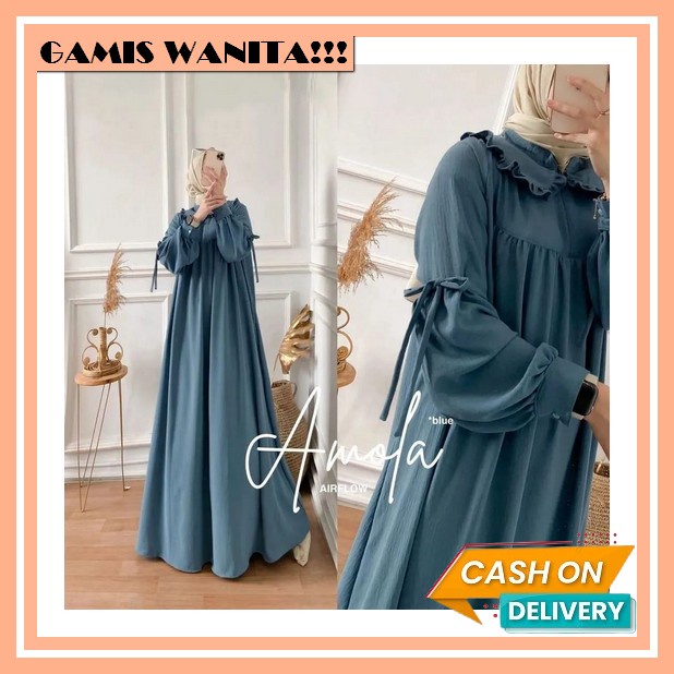Rr Gamis Ferikha Baju Muslim Wanita Dress Lebaran Dress Mewah Dress Polos Dress Satin Gamis Mewah Ga