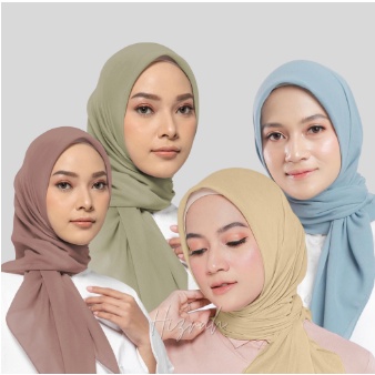 KERUDUNG SEGIEMPAT POLOS BELLASQUARE HIJAB POLLYCOTTON PREMIUM 40+ WARNA