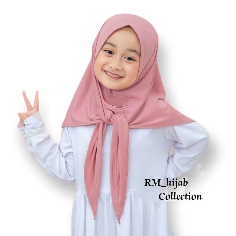 Segitiga Instan jersey Anak remaja 7-13 tahun/Hijab Segitiga Anak