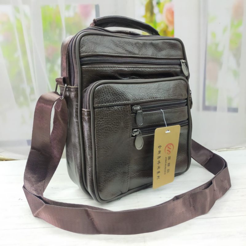 Tas selempang pria kulit import asli
