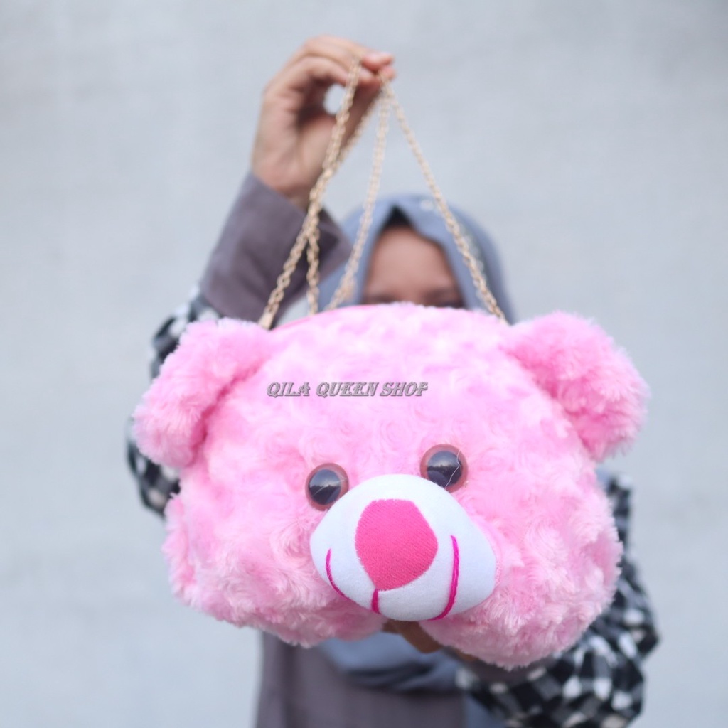 TAS BONEKA BEAR KEPALA KARAKTER, TERLARIS BISA COD