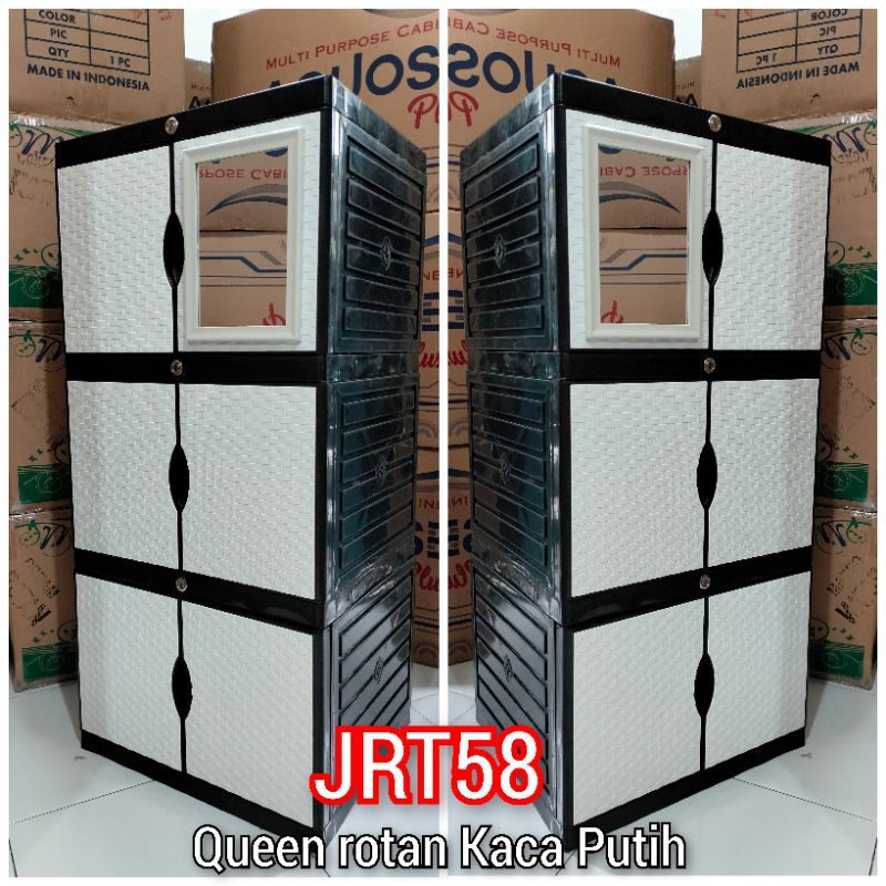 Nyr - LEMARI PLASTIK AQUOSE QUEEN MINI ROTAN KACA,NEW AQUOSE ,DIVAMINI KATY DORAEMONY S3 UKURAN