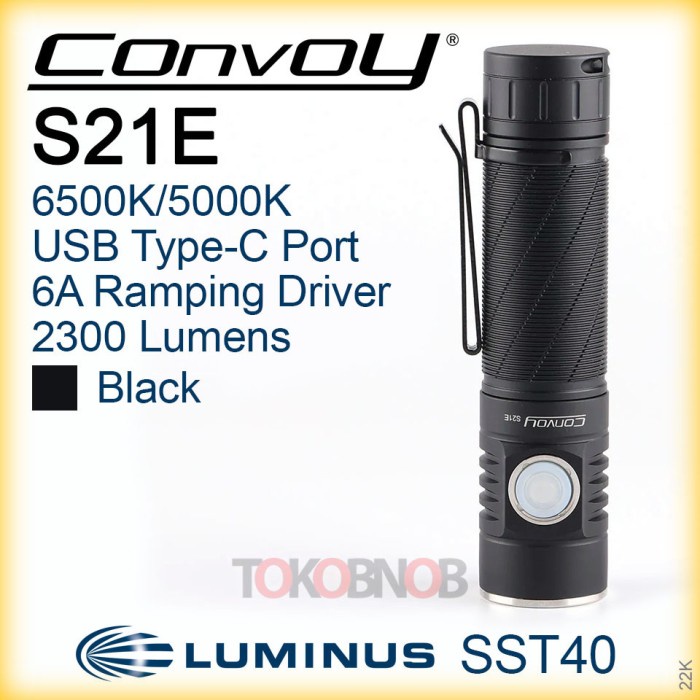 Terlaris Convoy S21E Luminus Sst40 Ramping Driver Flashlight - Senter Led