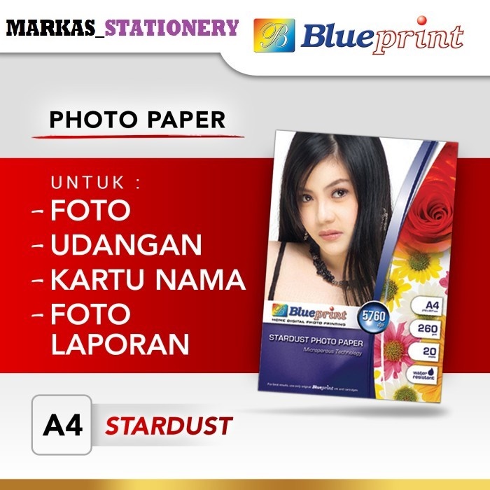 

Kertas Foto Kulit Jeruk A4 , Stardust Photo Paper BLUEPRINT A4 260 gsm