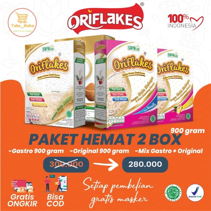 

Oriflakes Gastro Umbi Garut Solusi Asam Lambung 900 Gram-Original 081