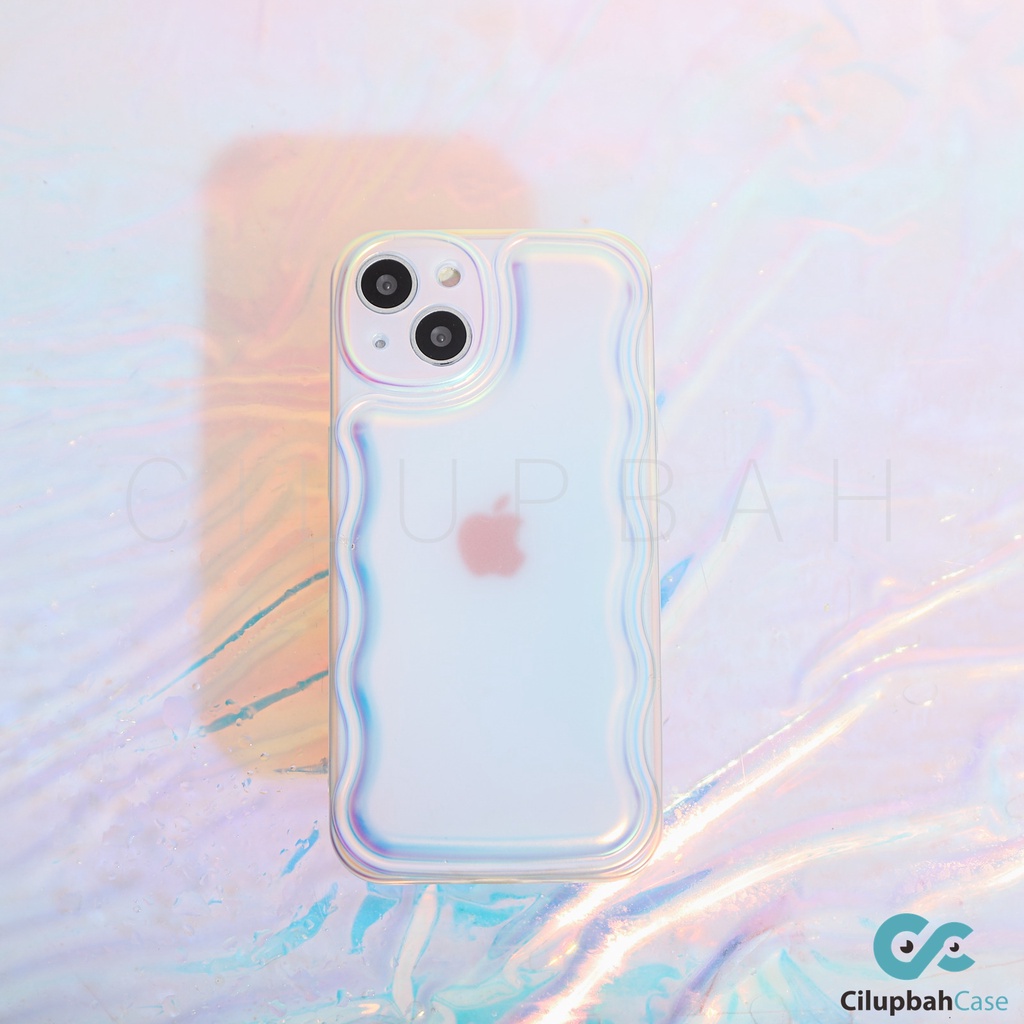 Wavy Hologram Softcase for iPhone 7 8 PLUS XR X XS Max / 11 Pro Max / 12 Pro Max / 13 Pro Max / 14 Plus Pro Max